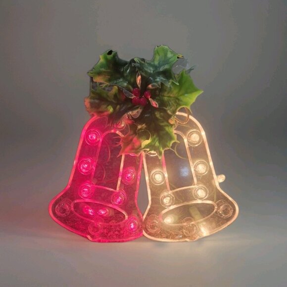 Vintage Noma 20 Light Twin Bell Christmas Tree Topper Flashing Or Non Flashing - Picture 1 of 6